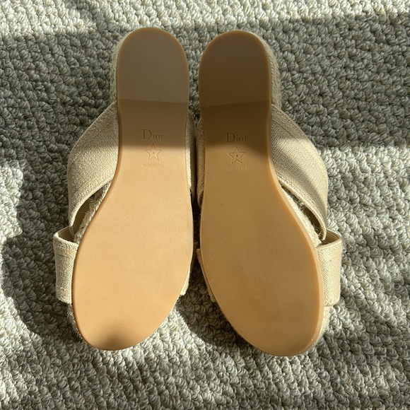 Brand New Dior Beige Granville Criss Cross Espadrille Sandals 37.5. - Picture 3 of 7